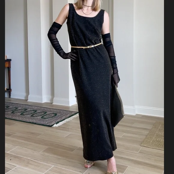 green emerald velvet dress Baltic Born Womens Destiny Sequin Maxi Dress | Black + Gold